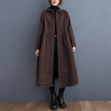 Corduroy Winter Coat  Oversized Button-Down Design - Product detail 4