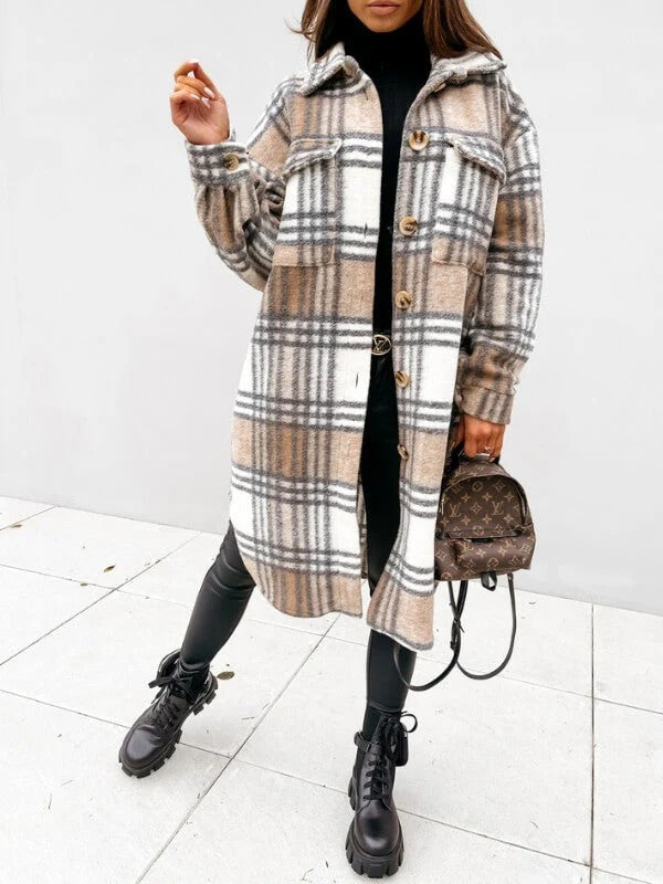 Plaid Wool Blend Coat  Oversized Check Pattern - Product detail 4