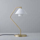 Modern Table Lamp  Brass Frame with Quilted China Shade - Product detail 7