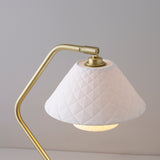 Modern Table Lamp  Brass Frame with Quilted China Shade - Product example
