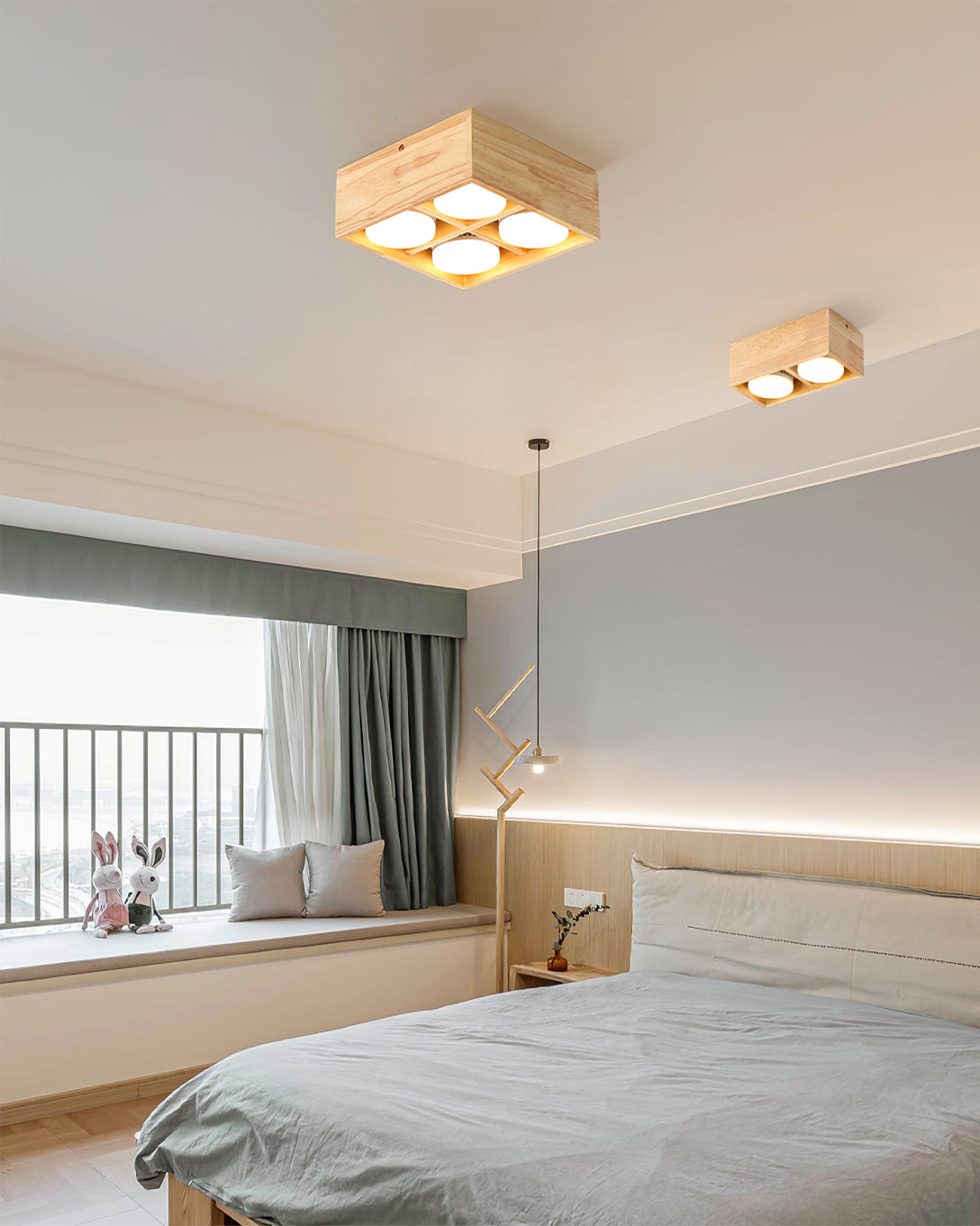 Modern Wood Ceiling Light  Square LED Panel Design - Product detail 8