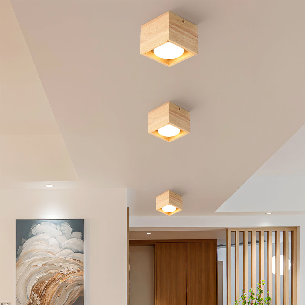 Modern Wood Ceiling Light  Square LED Panel Design - Product detail 12