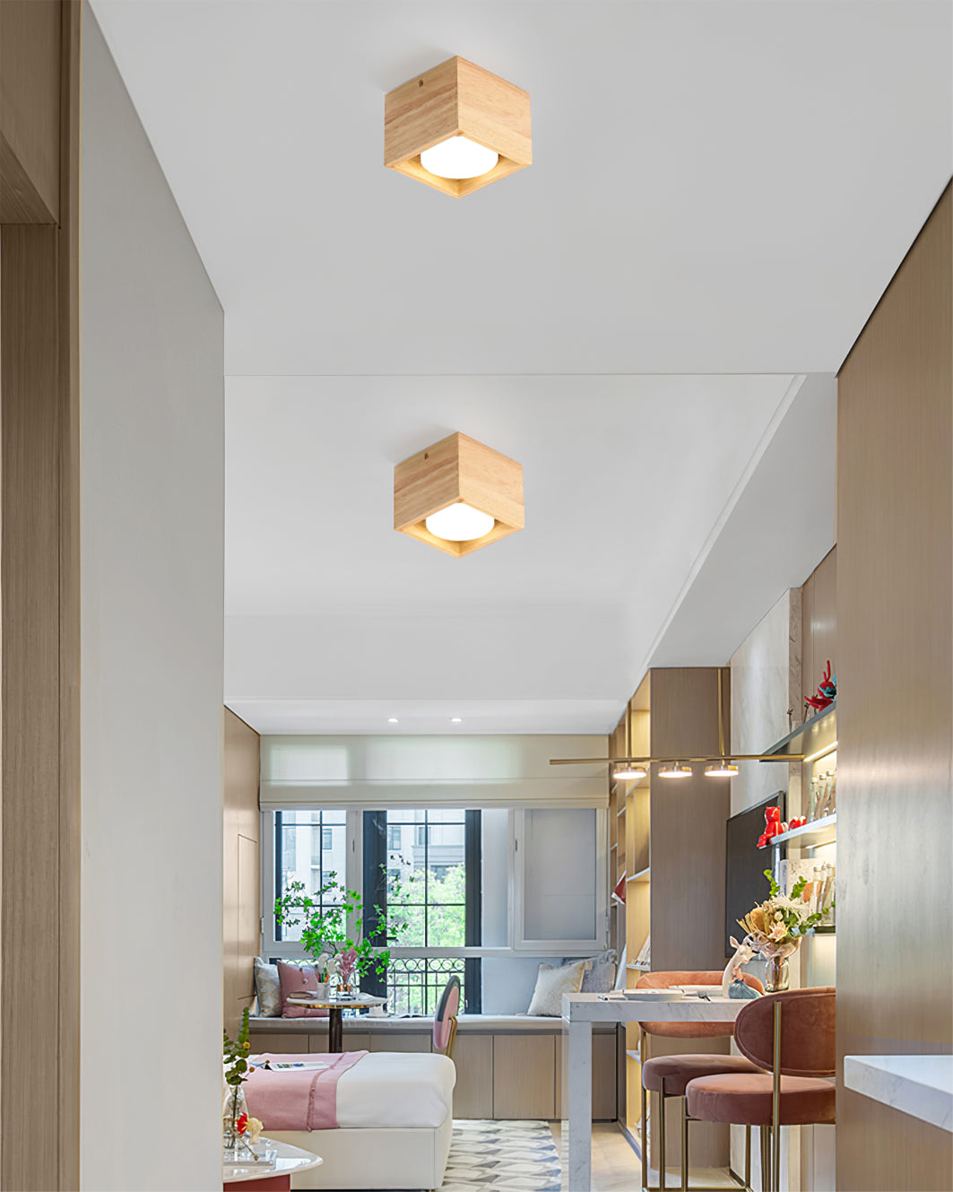 Modern Wood Ceiling Light  Square LED Panel Design - Product detail 6