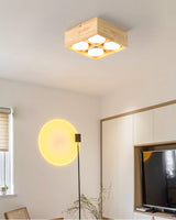 Modern Wood Ceiling Light  Square LED Panel Design - Product detail 11