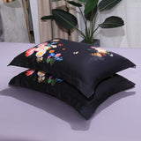 Floral Cotton Bedding Set  Dark Botanical Print With Gold Accents - Product detail 12