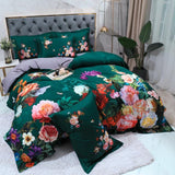 Floral Cotton Duvet Set  Emerald Garden Print Design - Product detail 5