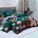 Floral Cotton Duvet Set  Emerald Garden Print Design - Product example