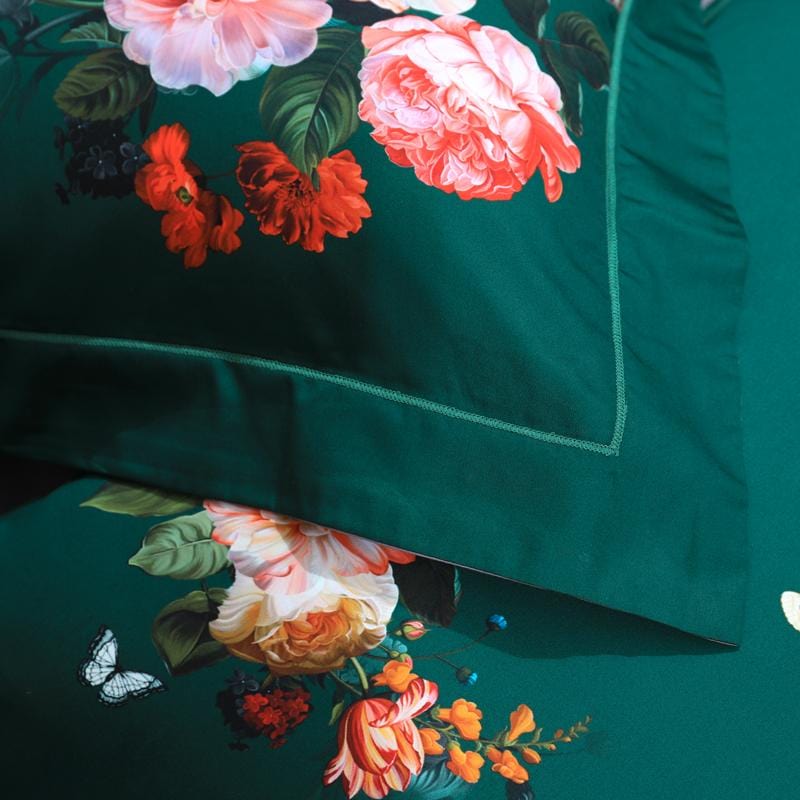 Floral Cotton Duvet Set  Emerald Garden Print Design - Product detail 12