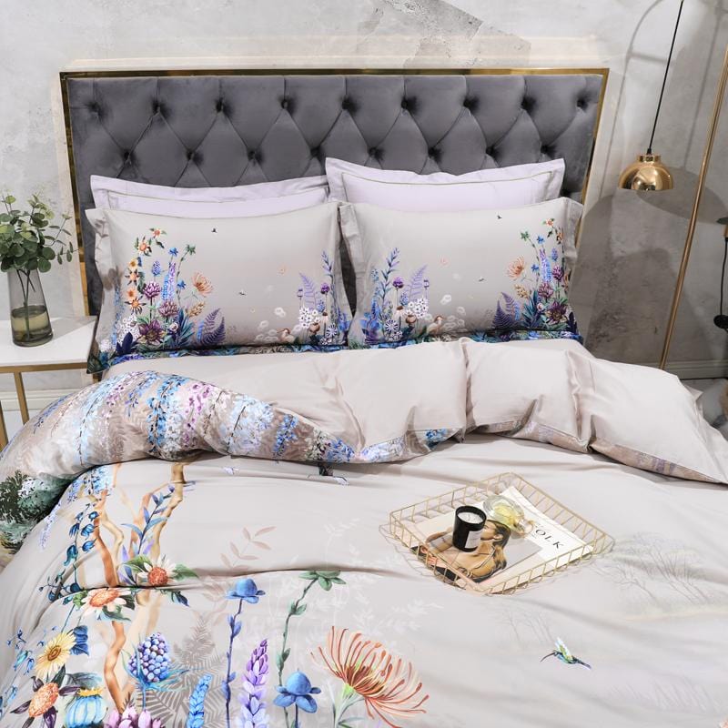 Botanical Pillow Cases  Egyptian Cotton Floral Design - Detailed view