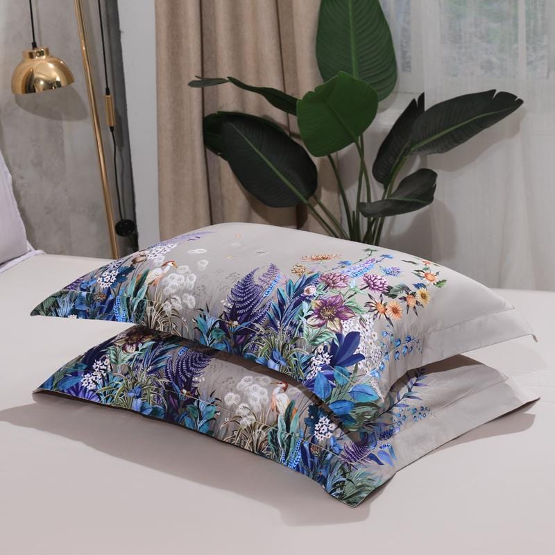 Botanical Pillow Cases  Egyptian Cotton Floral Design - Product showcase