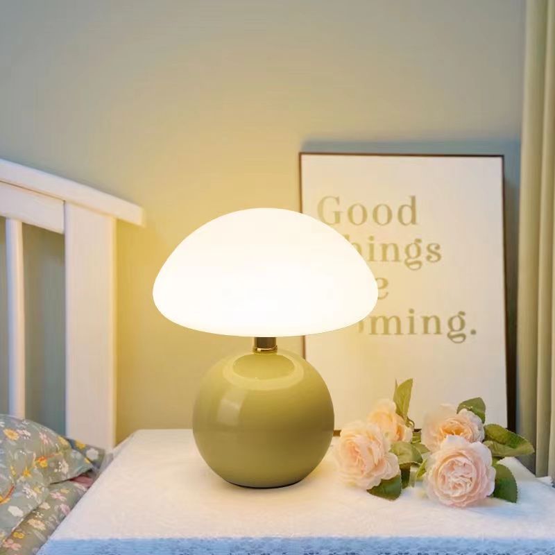 Modern Mushroom Table Lamp  Ceramic Base With Dome Shade - Product detail 4