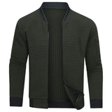 Modern Quilted Bomber Jacket  Textured Knit Design - Product example