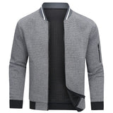 Modern Quilted Bomber Jacket  Textured Knit Design - Product detail 4