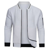Modern Quilted Bomber Jacket  Textured Knit Design - Product detail 5