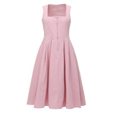 Vintage Dirndl Dress  Soft Pink Traditional Bavarian Design - Product detail 4