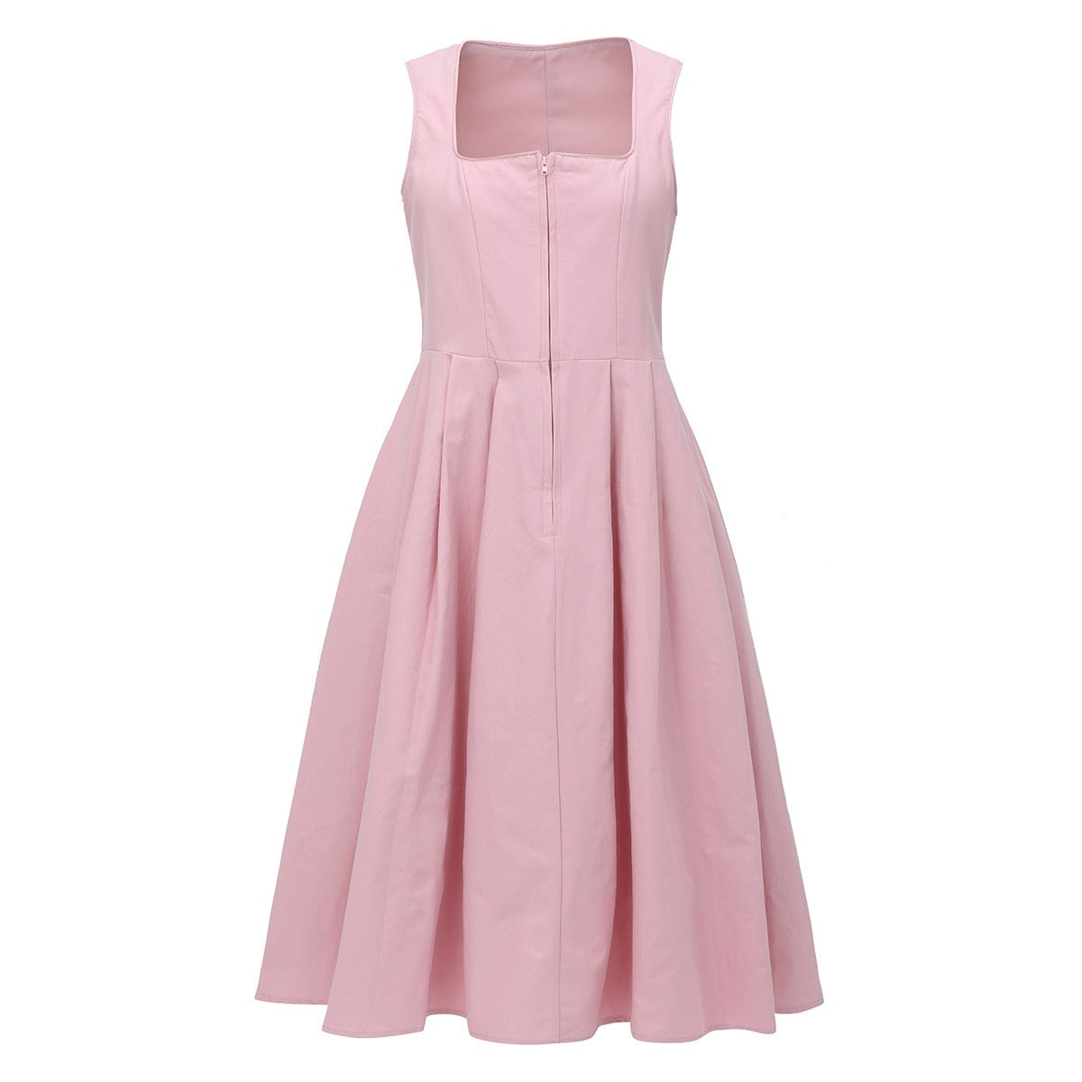 Vintage Dirndl Dress  Pink Cotton Blend with Lace Detail - Product detail 4