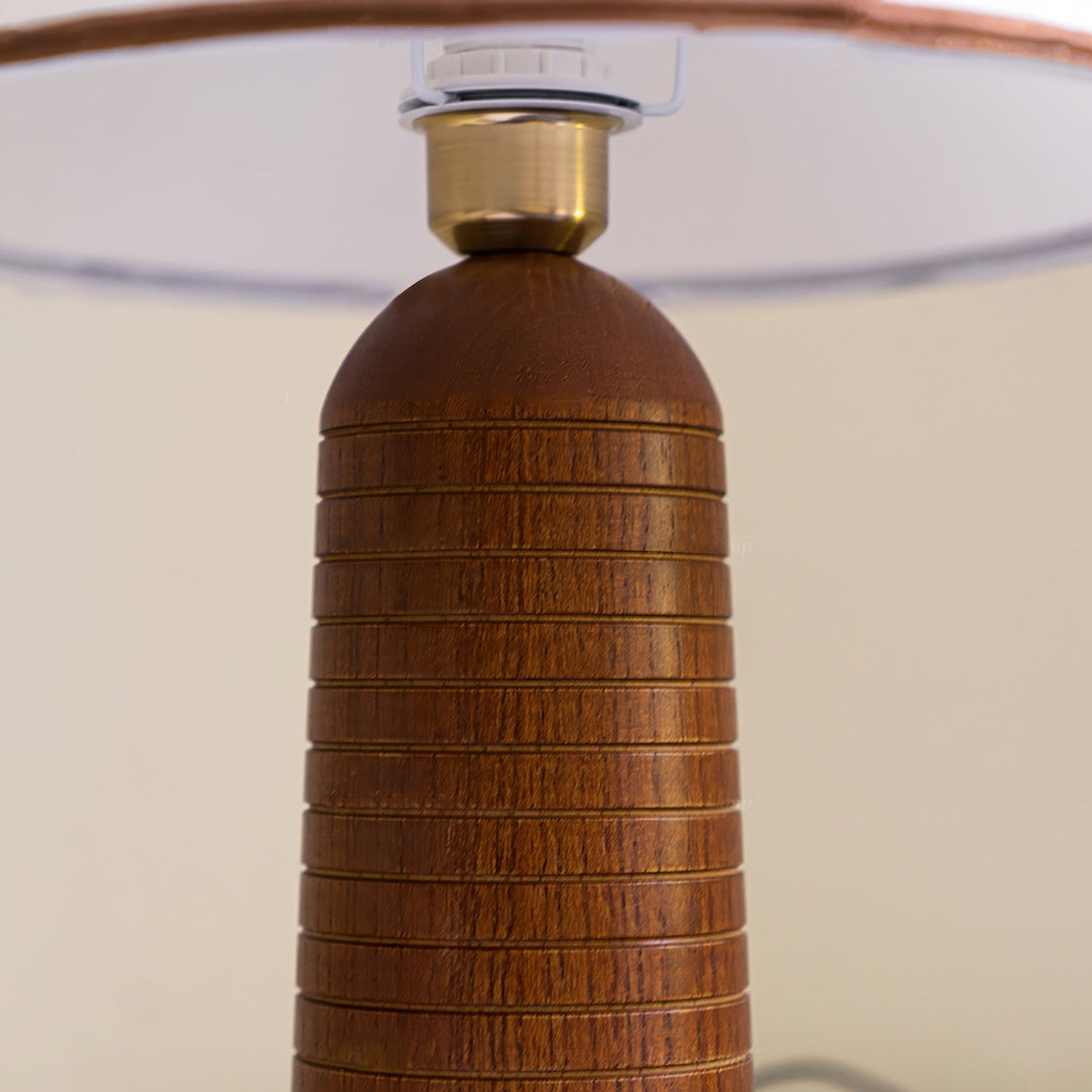 Retro Table Lamp  Solid Wood Base With White Shade - Product detail 6