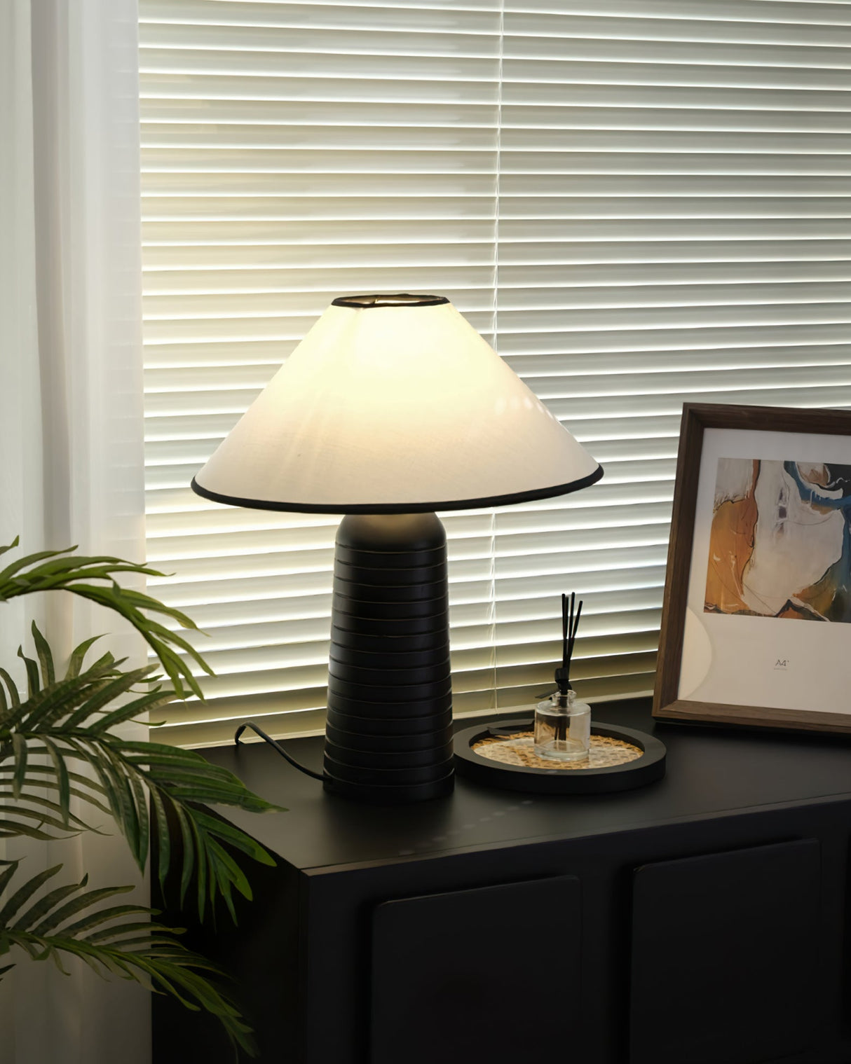 Retro Table Lamp  Solid Wood Base With White Shade - Product detail 16