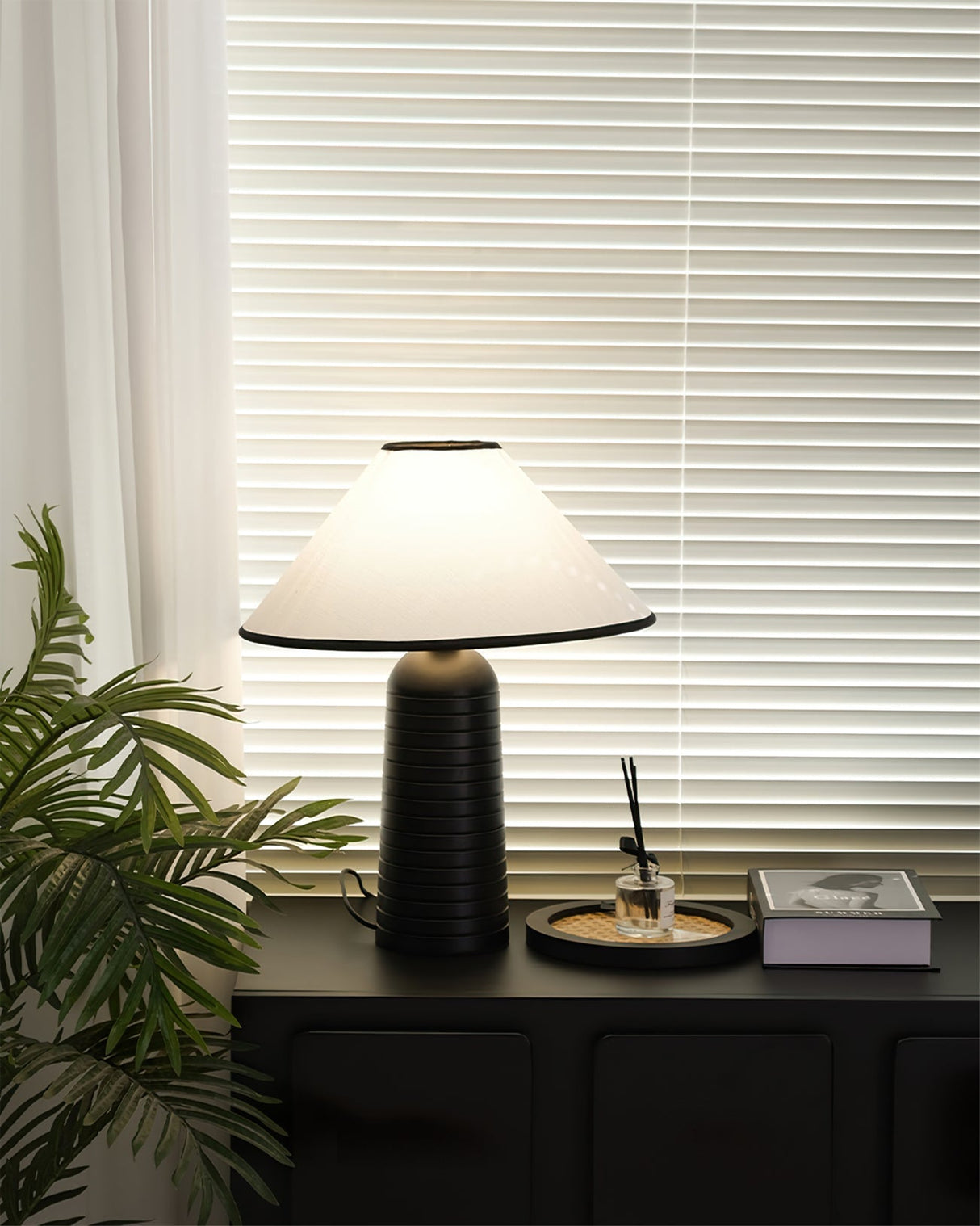 Retro Table Lamp  Solid Wood Base With White Shade - Product detail 14