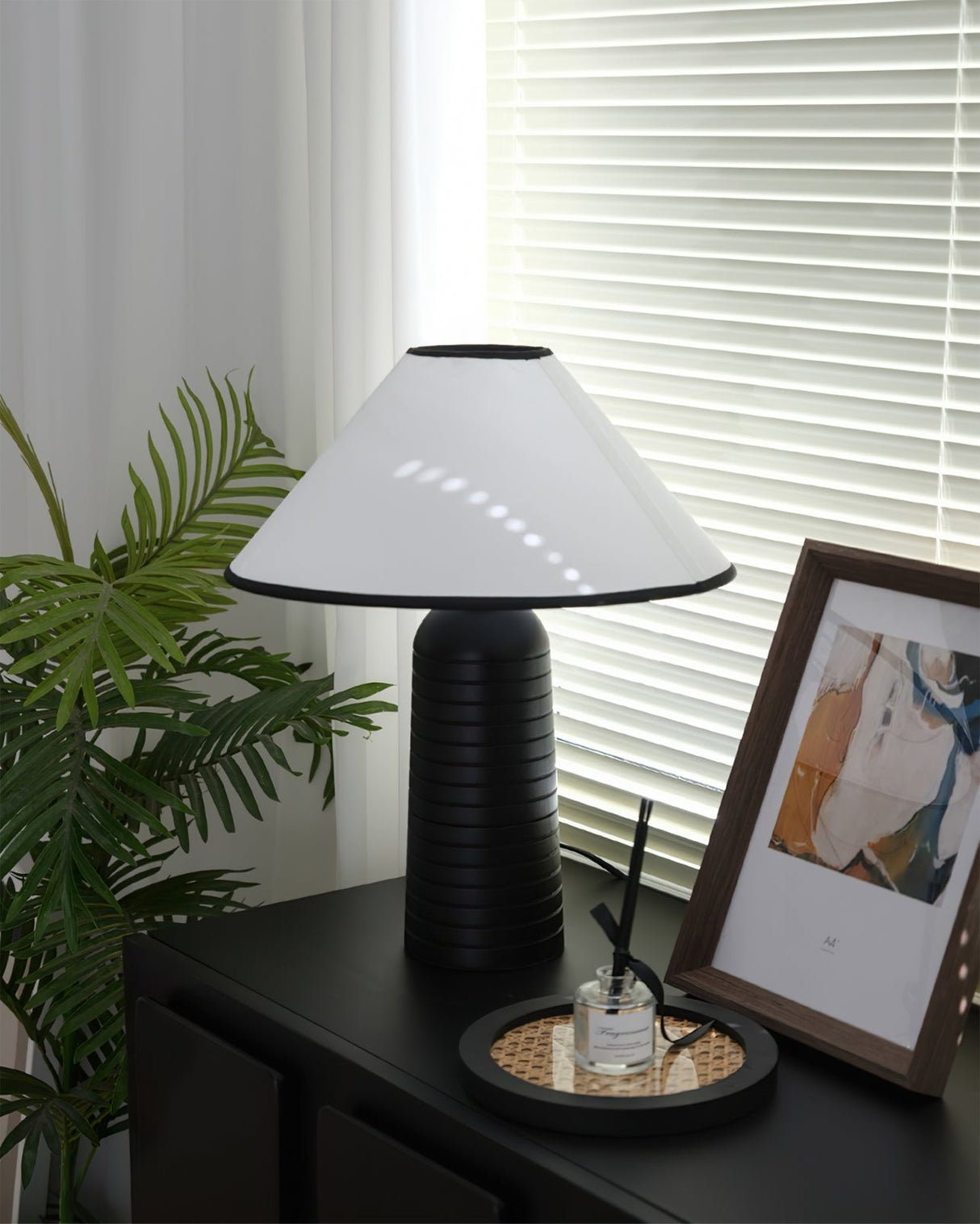 Retro Table Lamp  Solid Wood Base With White Shade - Product detail 15