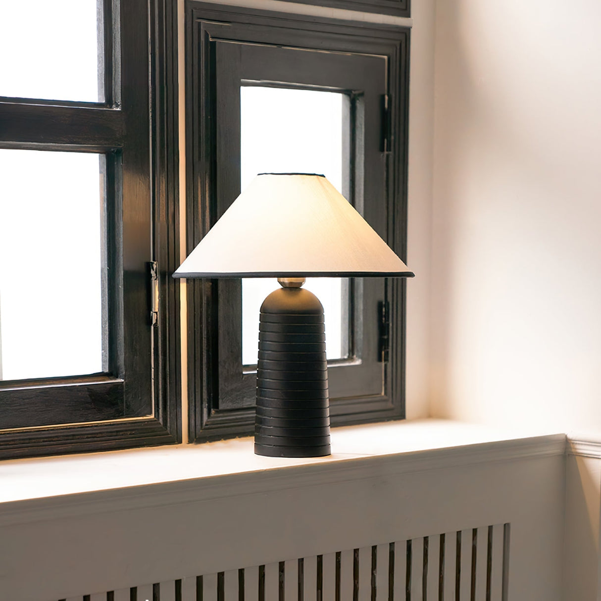 Retro Table Lamp  Solid Wood Base With White Shade - Product detail 12