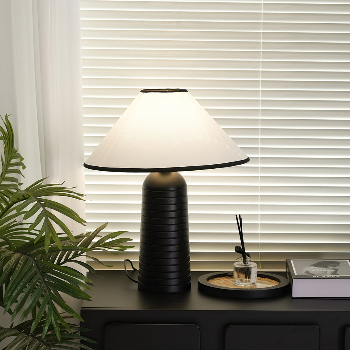 Retro Table Lamp  Solid Wood Base With White Shade - Product detail 13