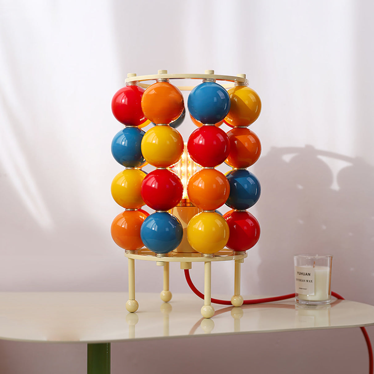 Modern Sphere Table Lamp  Colorful Ball Design - Detailed view