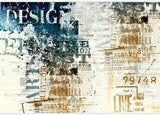 Industrial Mural Wallpaper | Vintage Typography Grunge Design