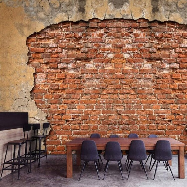 Brick Mural Wallpaper | Vintage Red Industrial Design