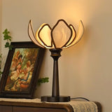 Floral Table Lamp  Petal Shade Design With Wooden Base - Product example