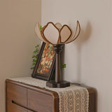Floral Table Lamp  Petal Shade Design With Wooden Base - Product detail 9