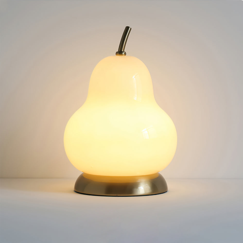 Pear Glass Table Lamp  Cream Shade With Gold Base - Product detail 14