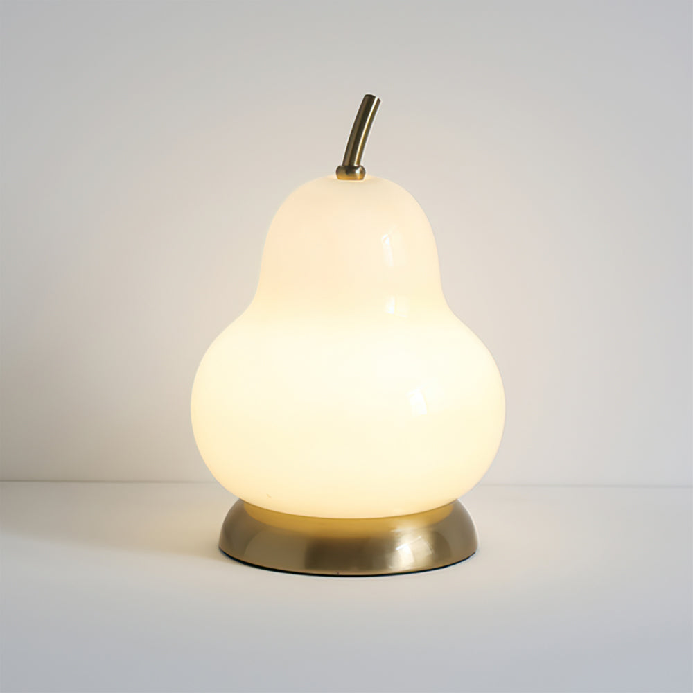 Pear Glass Table Lamp  Cream Shade With Gold Base - Product detail 15