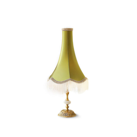 Vintage Table Lamp  Marble Base with Fringe Trim - Product detail 23