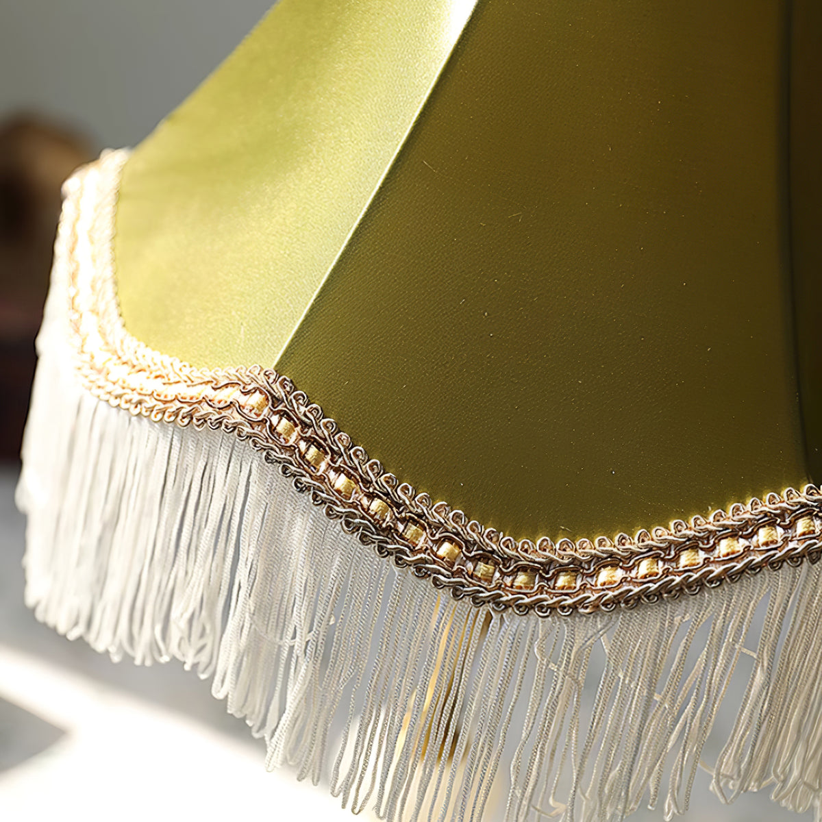 Vintage Table Lamp  Marble Base with Fringe Trim - Product detail 21