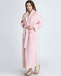 Plush Fleece Bathrobe  Full Length Pink Womens Loungewear - Product showcase
