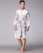Luxury Silk Robe  Paisley Print Satin Kimono - Product showcase