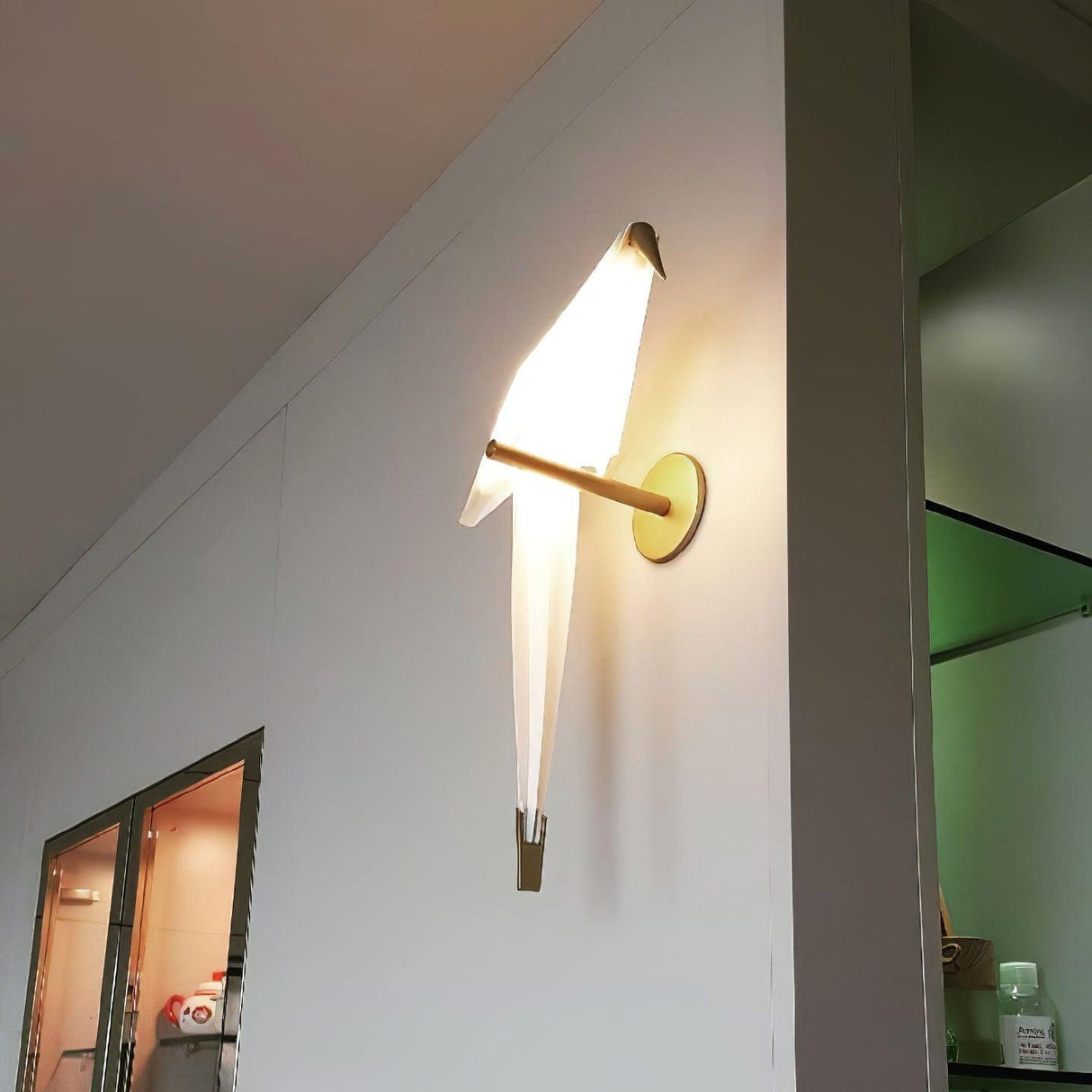 Modern Bird Wall Lamp  White Metal Art Light Fixture - Detailed view