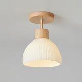 Scandinavian Ceiling Light  Wood and Glass Dome Design - Product detail 20