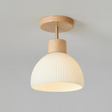 Scandinavian Ceiling Light  Wood and Glass Dome Design - Product detail 20