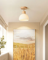 Scandinavian Ceiling Light  Wood and Glass Dome Design - Product detail 12