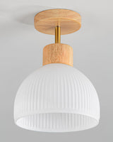 Scandinavian Ceiling Light  Wood and Glass Dome Design - Product detail 18