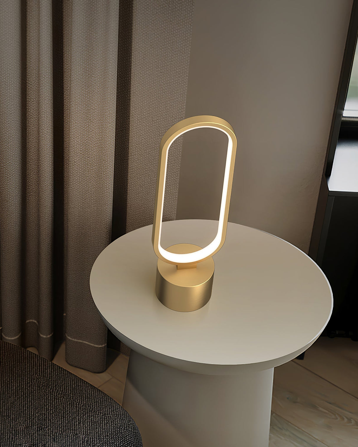Modern LED Table Lamp  Brass Oval Ring Design - Product detail 16