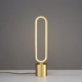 Modern LED Table Lamp  Brass Oval Ring Design - Detailed view