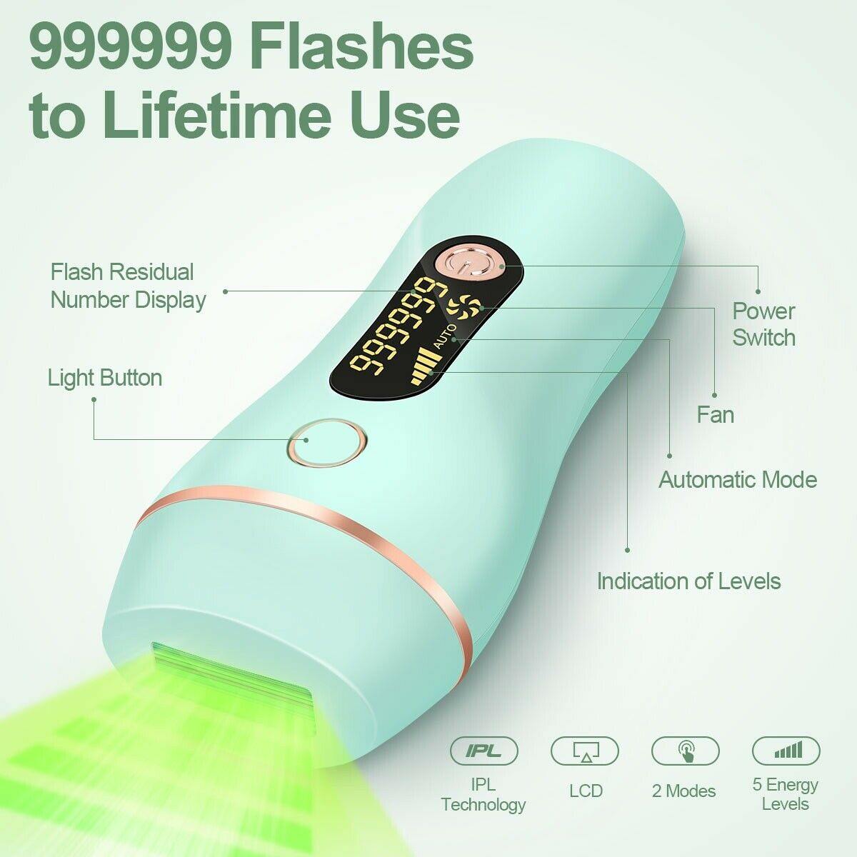 Professional IPL Hair Removal Device  5-Level Smart Technology - Product example