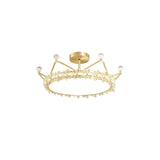 Crown Crystal Ceiling Light  Floral Petal Design Gold Finish - Product detail 20