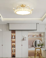 Crown Crystal Ceiling Light  Floral Petal Design Gold Finish - Product detail 11