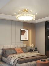 Crown Crystal Ceiling Light  Floral Petal Design Gold Finish - Product detail 15