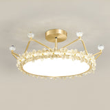 Crown Crystal Ceiling Light  Floral Petal Design Gold Finish - Product detail 22