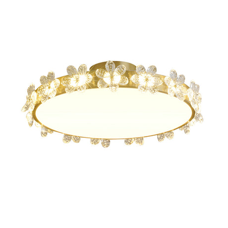 Crystal Petal Ceiling Light  Brass Frame With Faceted Accents - Product detail 24